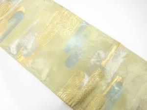 アンティーク　ヱ霞模様織り出し袋帯（材料）